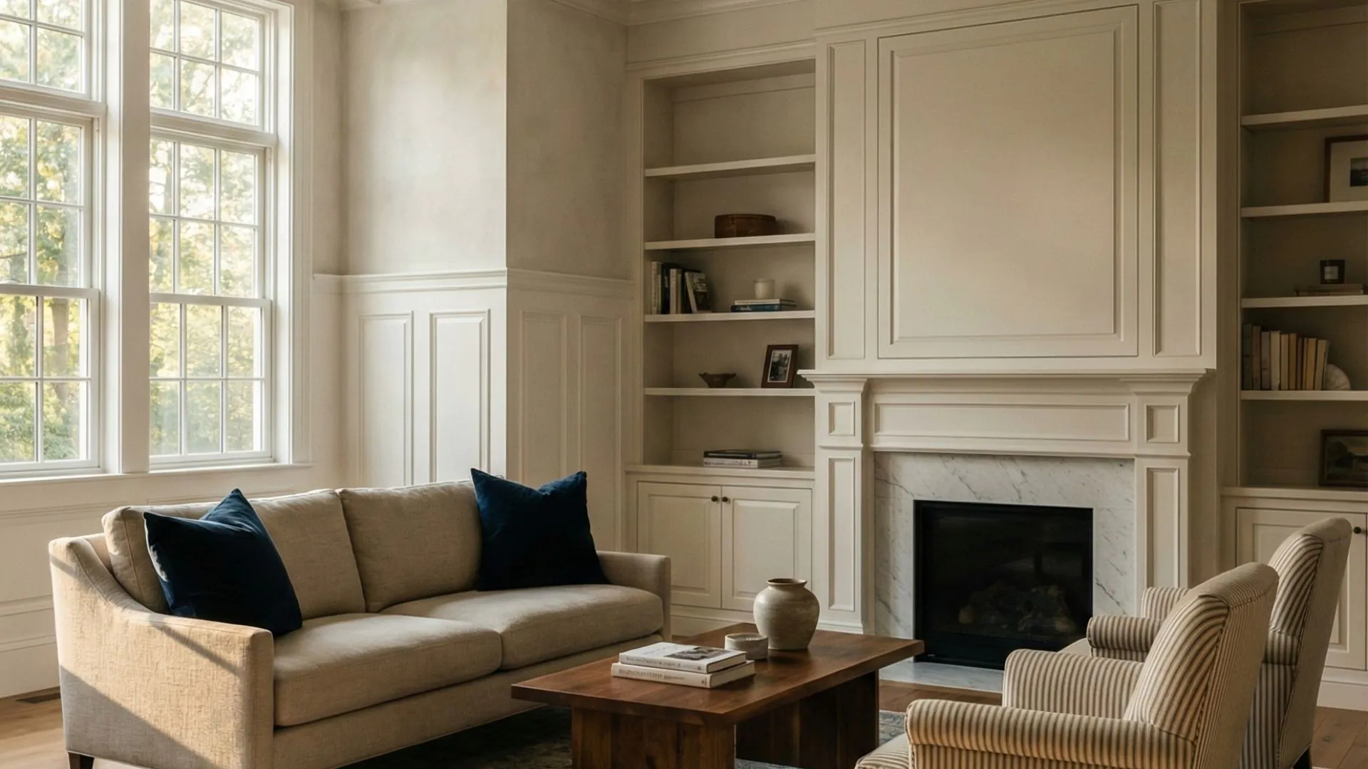 The Asticou Hotel: guest suite with finish carpentry complete