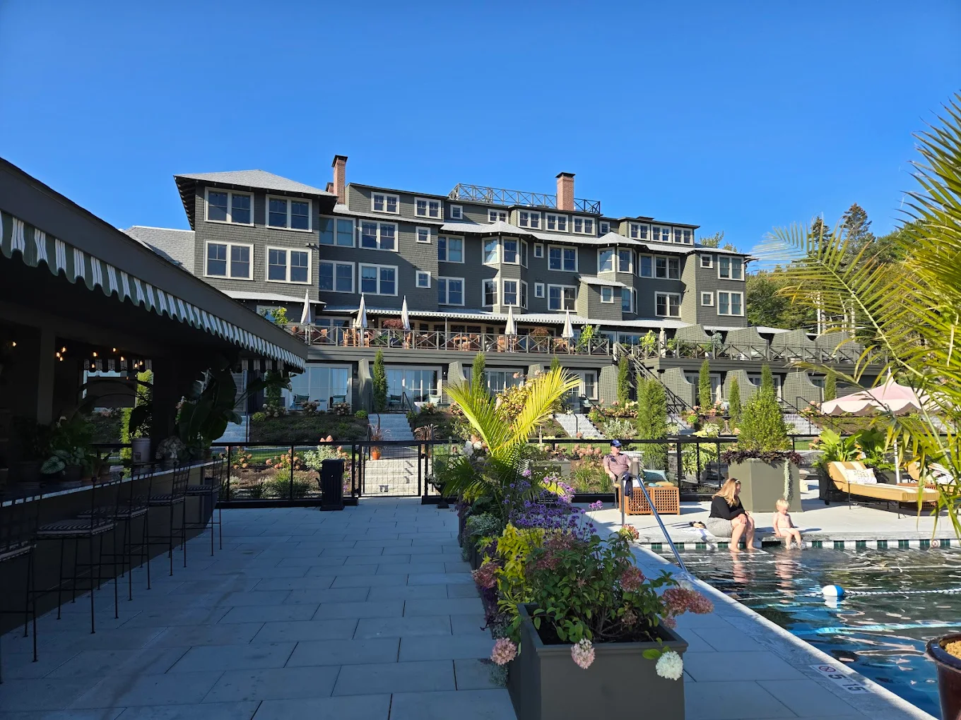Resort property with guest wing and pool terrace